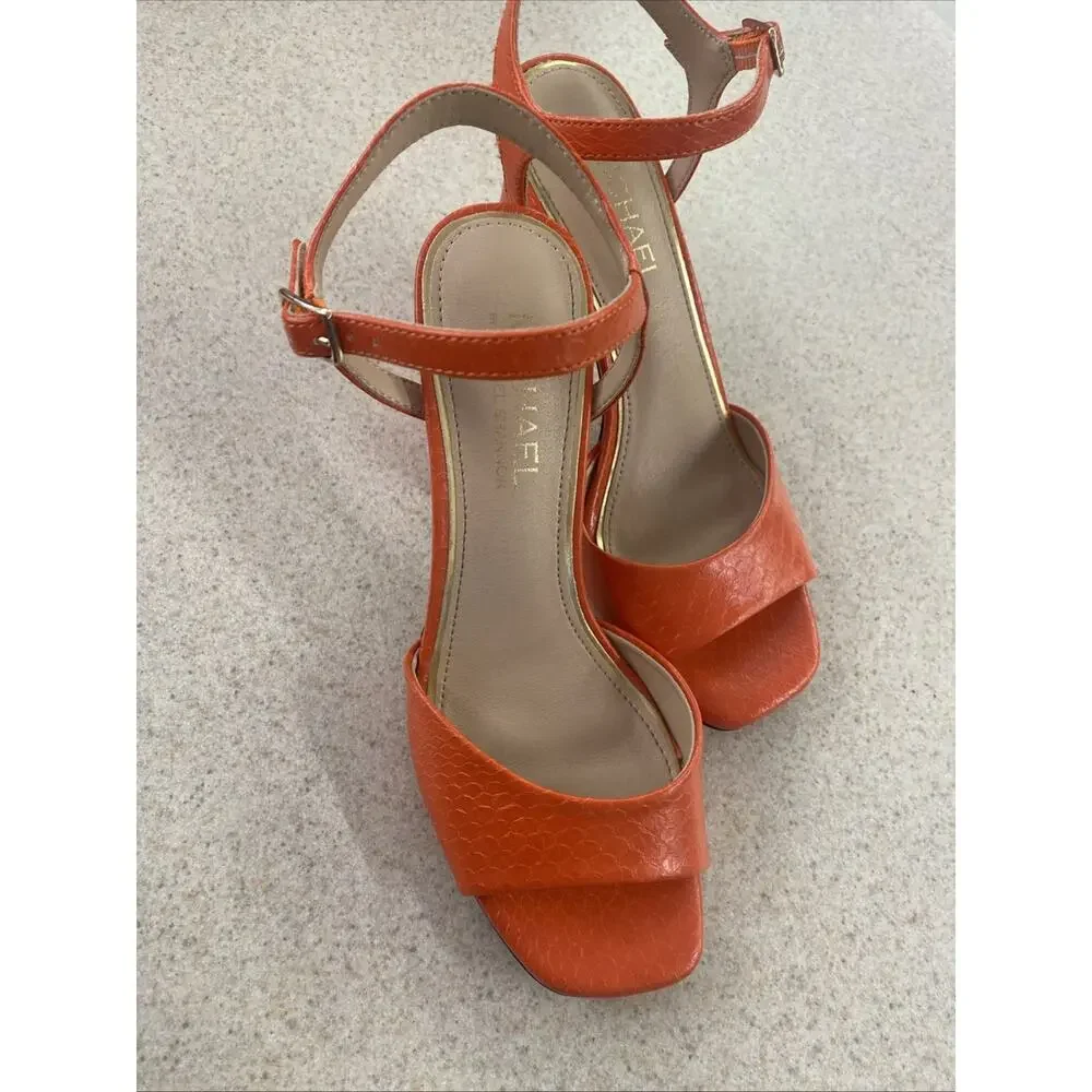 MICHAEL By Michael Shannon Orange Women’s Size 7 1/2 Strappy Heels 🔥🔥